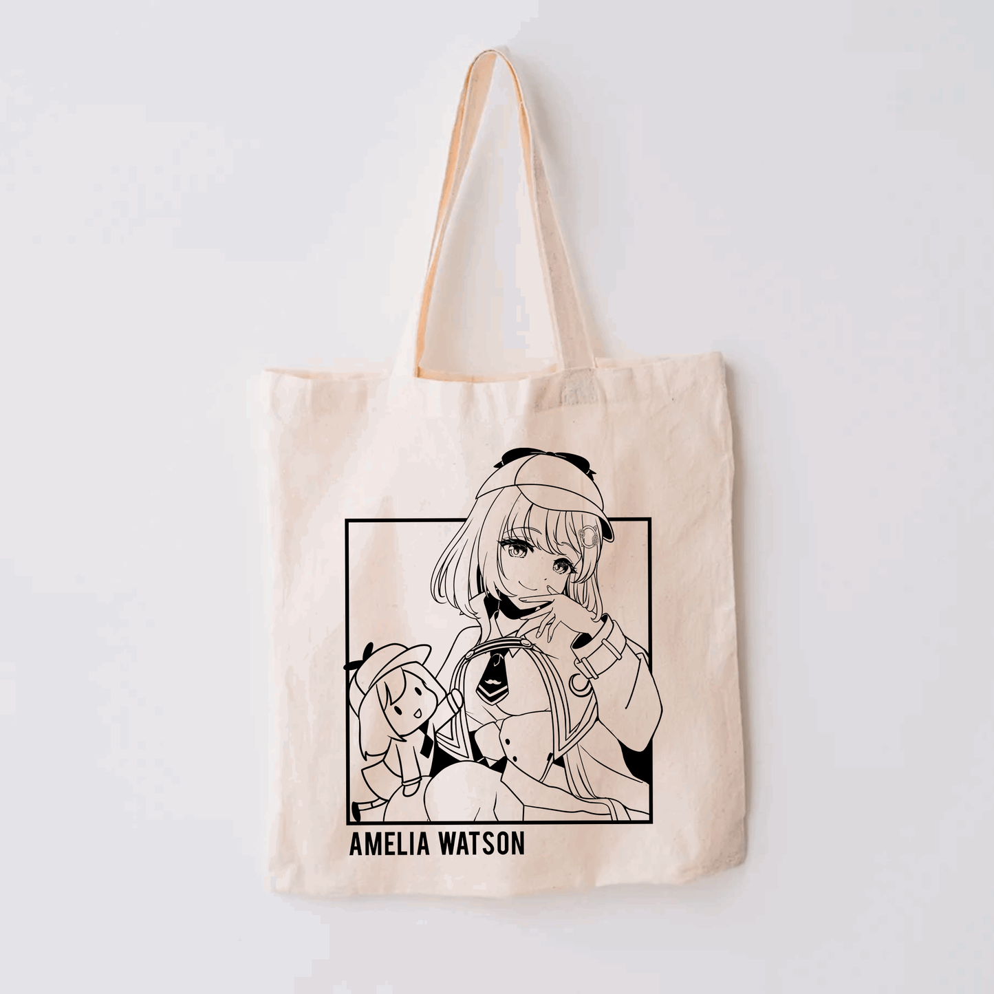 Amelia Watson Tote Bag Vtuber Tote Bag Hololive Fan Merch Cotton Canvas Tote Bag Eco Tote Bag Sustainable Bag Kawaii Tote Bag Amelia Watson
