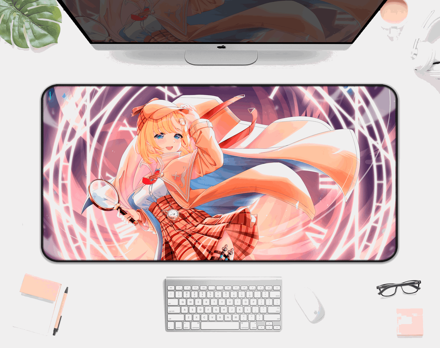 Amelia Watson Deskmat Vtubers Mousepad XL XXL Gaming Desk Mat Gift for Gamers Waifu Large Playmat Hololive Merch Amelia Watson Mousepad