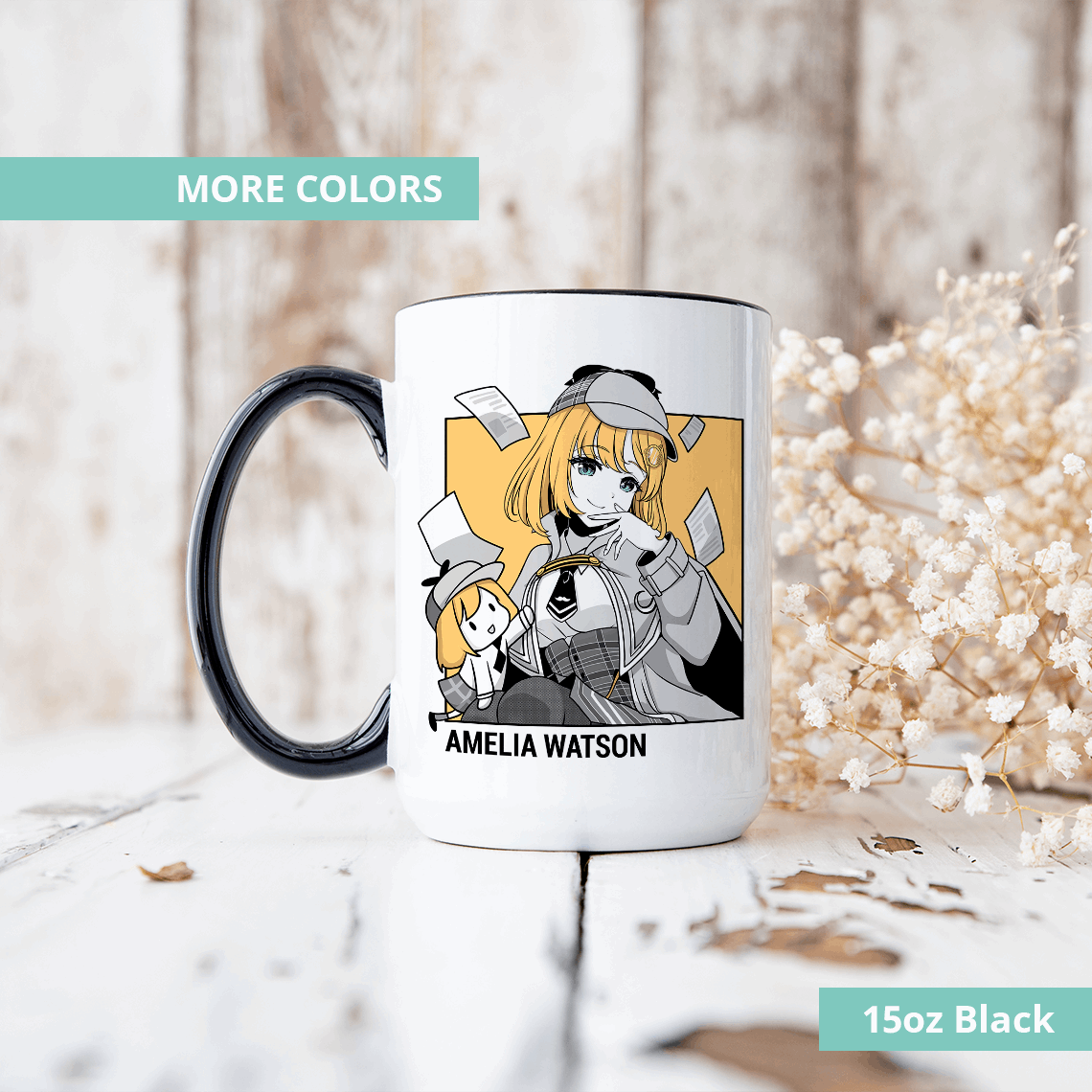 Amelia Watson Mug Vtuber Coffee Mug Hololive Coffee Cup Hololive Myth Mug Amelia Watson Merch Hololive Fan Vtuber Merch Vtuber Fan