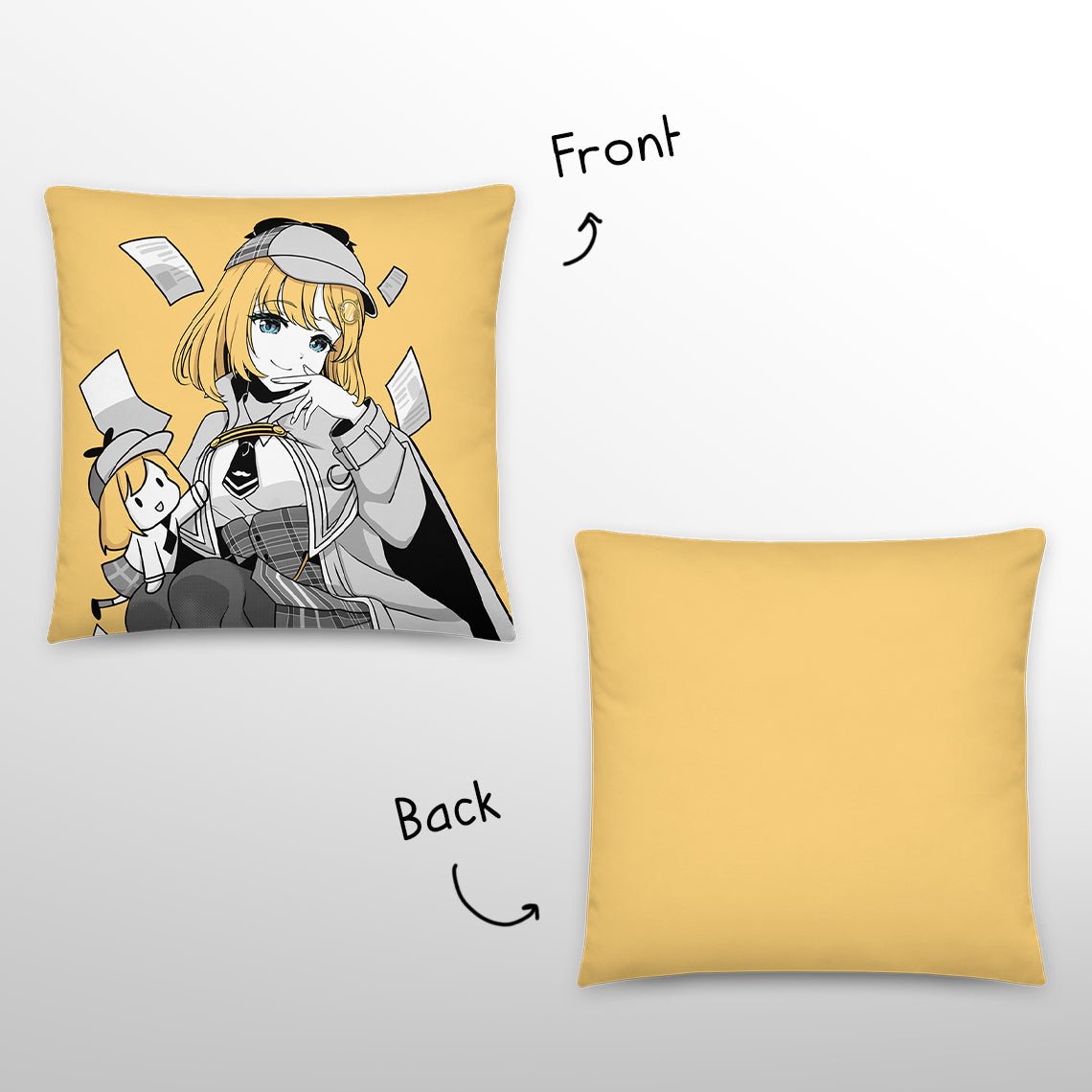 Hololive Amelia Watson Throw Pillow, Vtuber Throw Pillows, Gift for Vtuber Fan, Amelia Watson Throw Pillow, Decorative Pillow, Amelia Watson Merch
