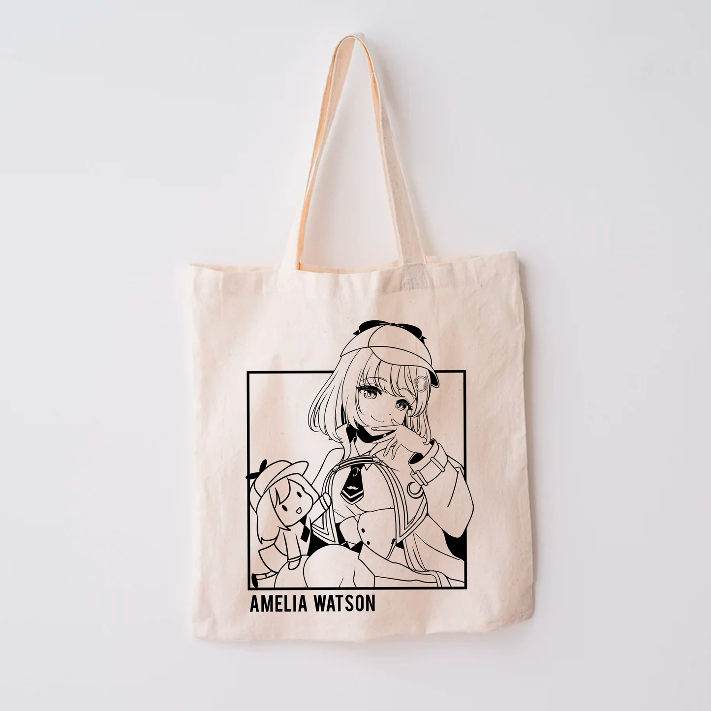 Amelia Watson Tote Bag Vtuber Tote Bag Hololive Fan Merch Cotton Canvas Tote Bag Eco Tote Bag Sustainable Bag Kawaii Tote Bag Amelia Watson