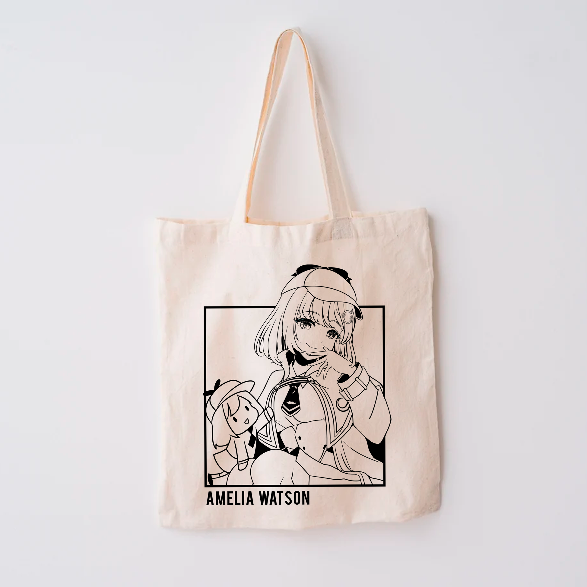 Amelia Watson Tote Bag Vtuber Tote Bag Hololive Fan Merch Cotton Canvas Tote Bag Eco Tote Bag Sustainable Bag Kawaii Tote Bag Amelia Watson