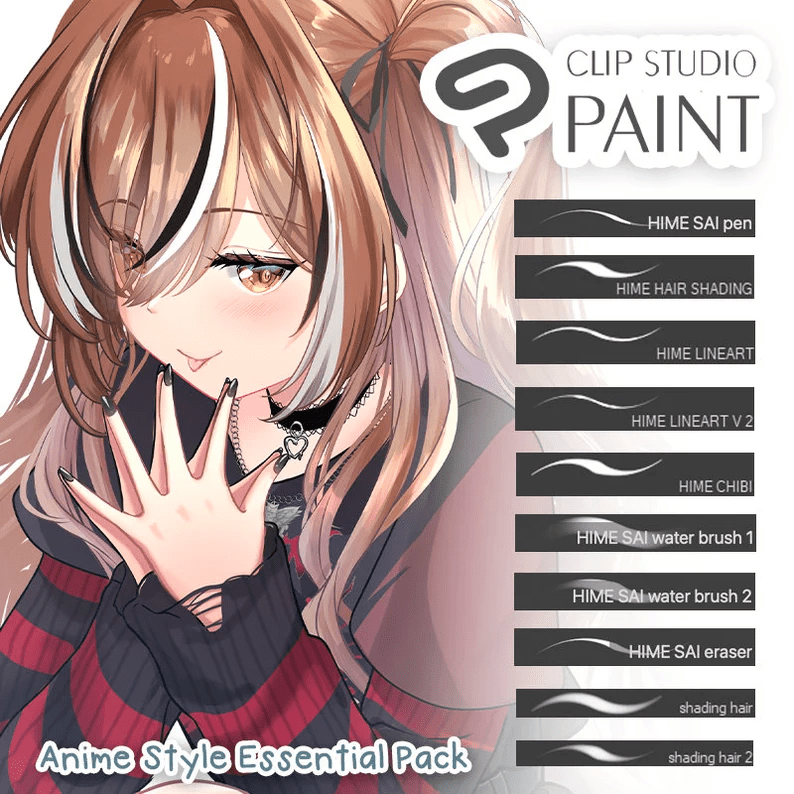 Anime Brush Pack CLIP STUDIO PAINT, Anime Brush Set, Lineart and Color Brush Pack,Digital Drawing Brush Bundle,Sketch Brush,Coloring Brushes