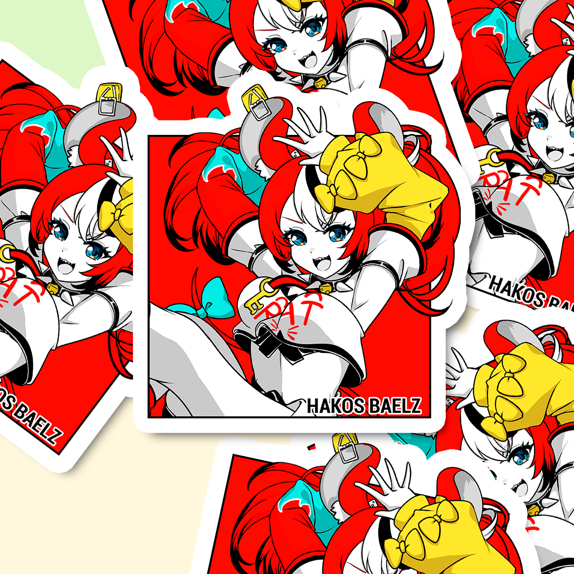Hakos Baelz Sticker, Hakos Baelz Stickers, Kiss Cut Stickers 3"x3", Hakos Baelz Stickers, Stationery Stickers, Hololive Merch, Hakos Baelz merch