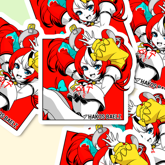 Hakos Baelz Sticker, Hakos Baelz Stickers, Kiss Cut Stickers 3"x3", Hakos Baelz Stickers, Stationery Stickers, Hololive Merch, Hakos Baelz merch
