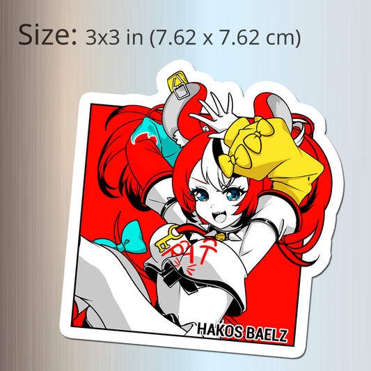 Hakos Baelz Fridge Magnet, Die Cut Hakos Baelz Magnets 3″ × 3″, Hololive Merch, Hakos Baelz Merch, Hakos Baelz Maganet, Hakos Baelz Fan