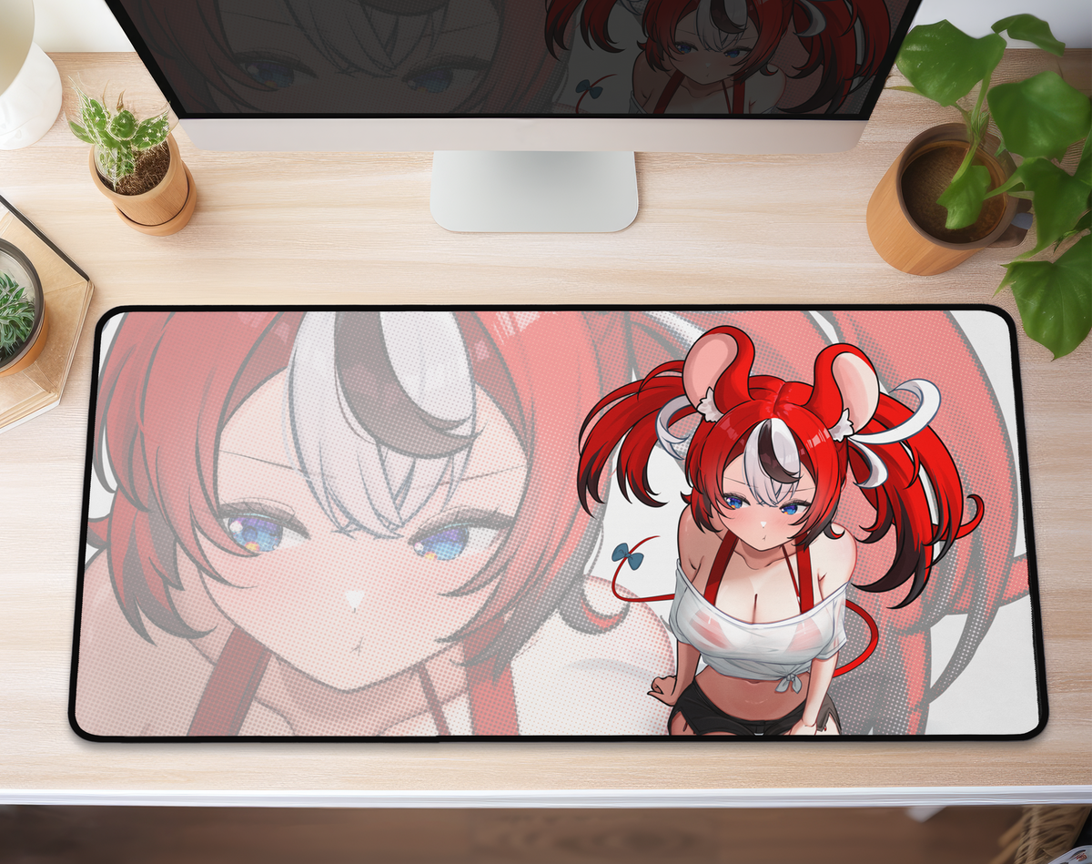 Hakos Baelz Deskmat Vtubers Mousepad XL XXL Gaming Desk Mat Gift for Gamers Waifu Large Playmat Hololive Merch Hakos Baelz Mousepad