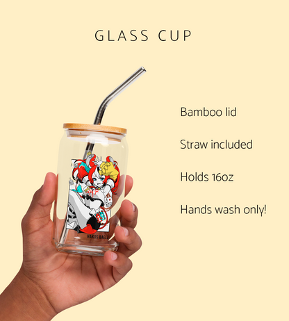 Hakos Baelz Glass Tumbler With Straw And Lid Vtuber Waifu Cup Beer Can Iced Coffee Glass Hakos Baelz Cup Hololive Glass Waifu Cup