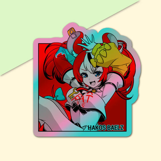 Hakos Baelz Sticker, Hakos Baelz Stickers, Kiss Cut Stickers 3"x3", Hakos Baelz Stickers, Stationery Stickers, Hololive Merch, Hakos Baelz merch