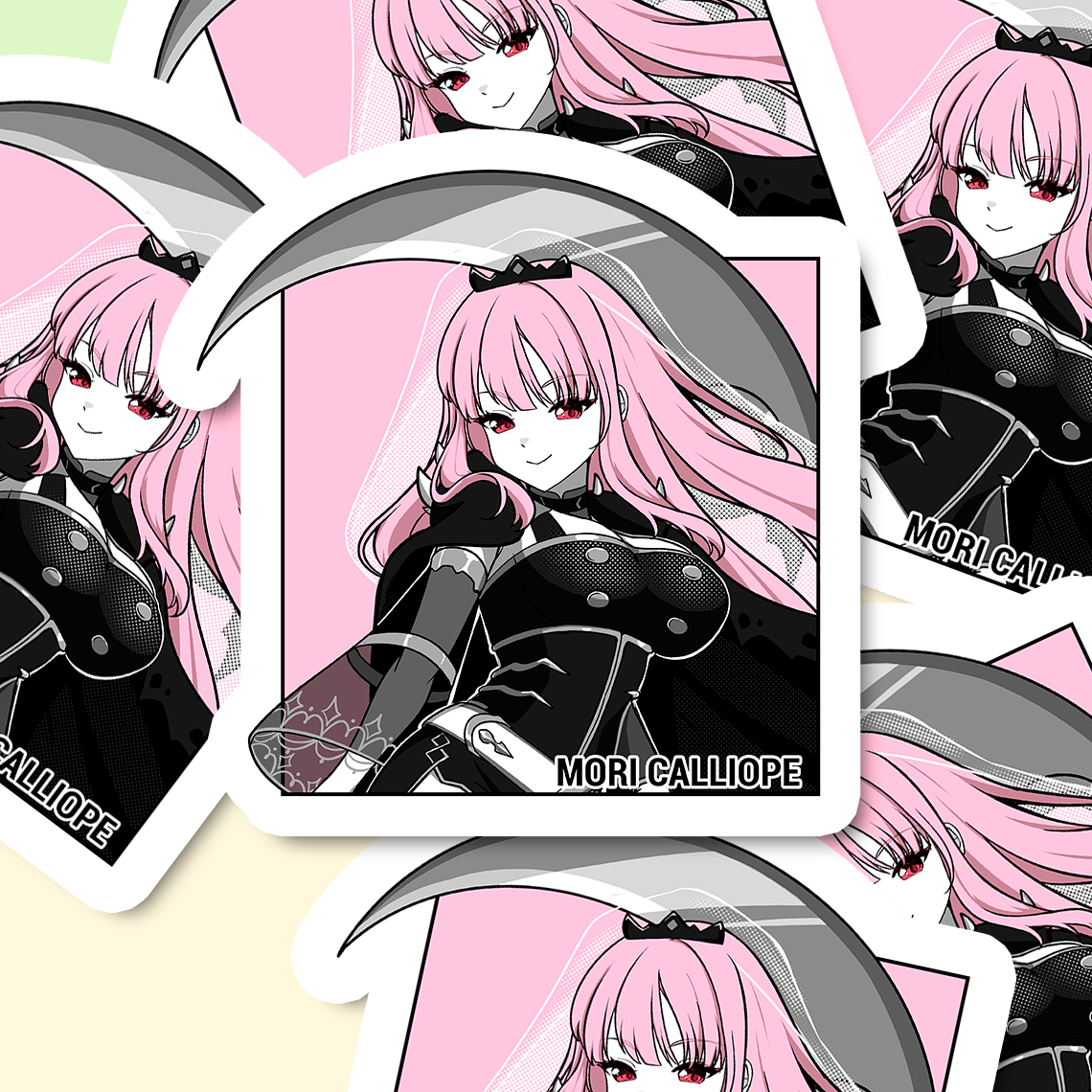 Mori Calliope Sticker, Mori Calliope Stickers, Kiss Cut Stickers 3"x3", Mori Calliope Stickers, Stationery Stickers, Hololive Merch, Mori Calliope merch