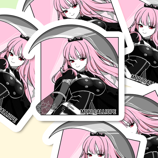 Mori Calliope Sticker, Mori Calliope Stickers, Kiss Cut Stickers 3"x3", Mori Calliope Stickers, Stationery Stickers, Hololive Merch, Mori Calliope merch