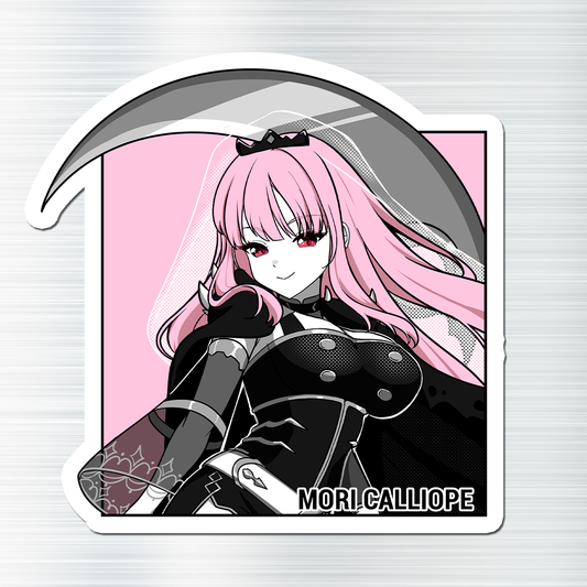 Mori Calliope Fridge Magnet, Die Cut Mori Calliope Magnets 3″ × 3″, Hololive Merch, Mori Calliope Merch, Mori Calliope Maganet, Mori Calliope Fan