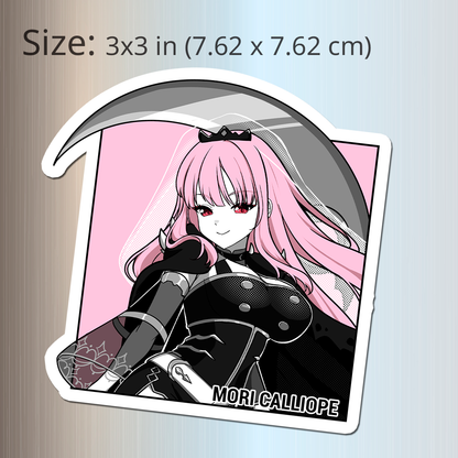 Mori Calliope Fridge Magnet, Die Cut Mori Calliope Magnets 3″ × 3″, Hololive Merch, Mori Calliope Merch, Mori Calliope Maganet, Mori Calliope Fan