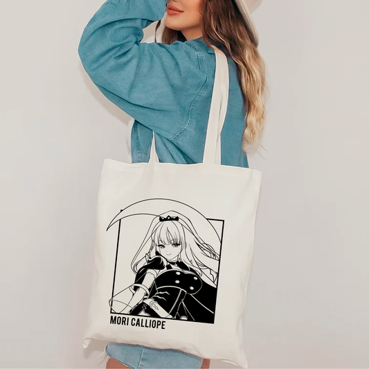 Mori Calliope Tote Bag Vtuber Tote Bag Mori Calliope Fan Merch Cotton Canvas Tote Bag Eco Mori Calliope Tote Bag Sustainable Bag Kawaii Tote Bag hololive merch