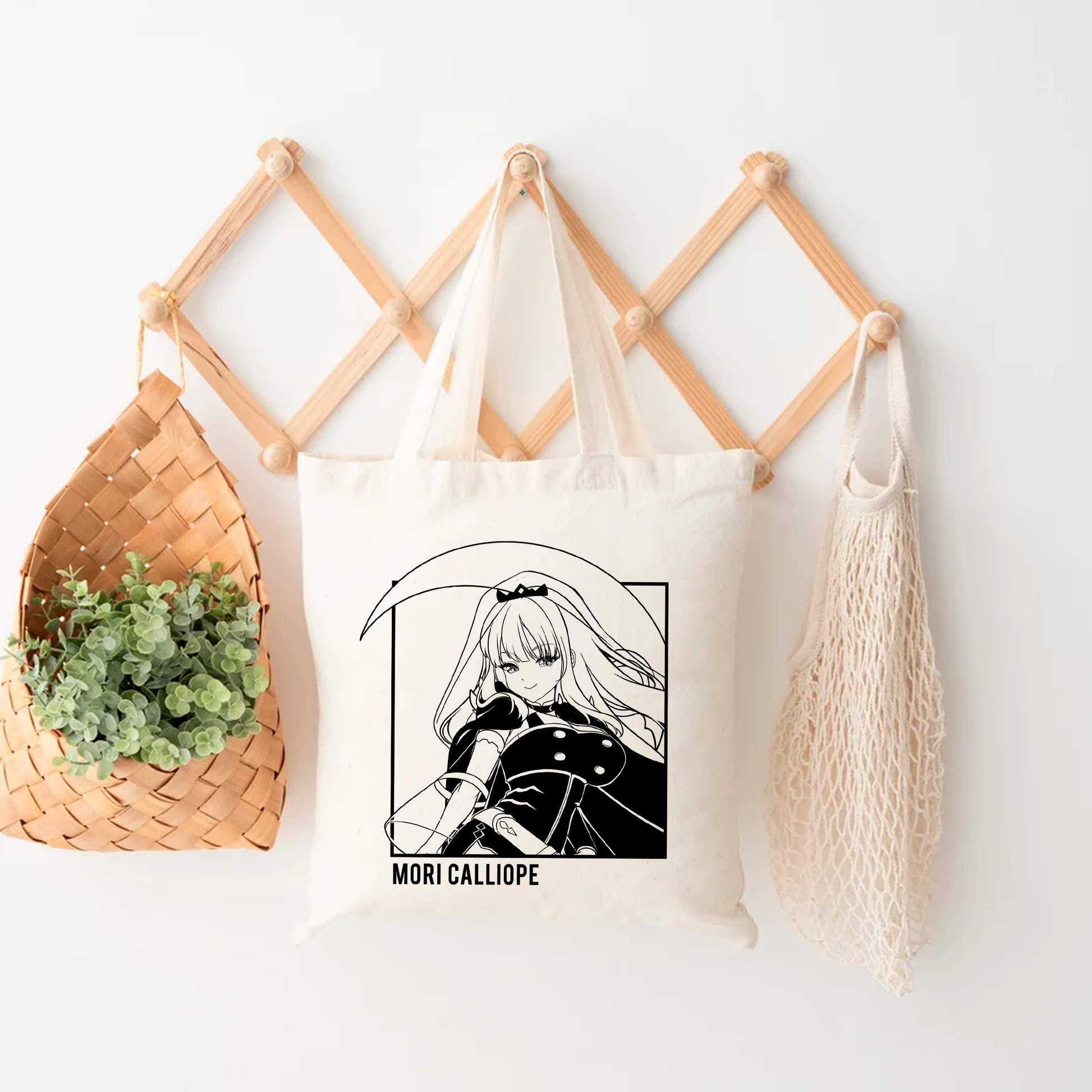 Mori Calliope Tote Bag Vtuber Tote Bag Mori Calliope Fan Merch Cotton Canvas Tote Bag Eco Mori Calliope Tote Bag Sustainable Bag Kawaii Tote Bag hololive merch