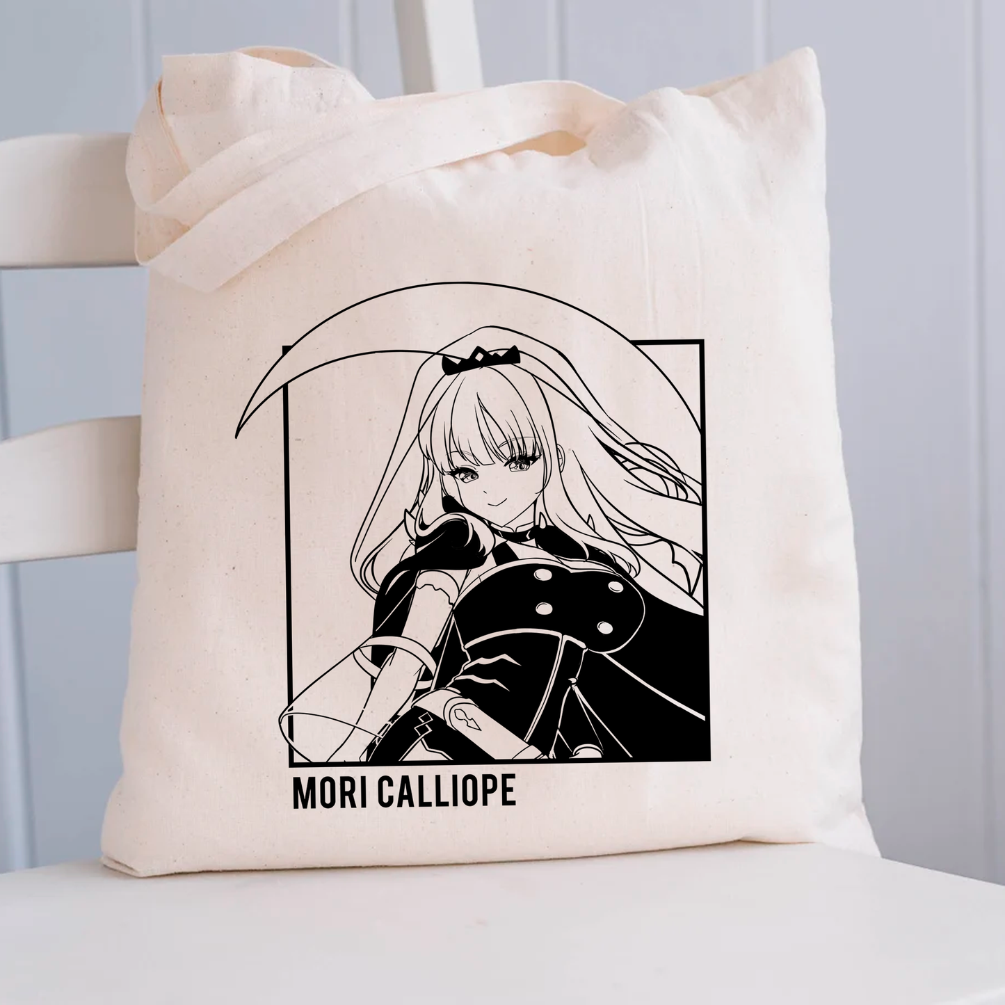 Mori Calliope Tote Bag Vtuber Tote Bag Mori Calliope Fan Merch Cotton Canvas Tote Bag Eco Mori Calliope Tote Bag Sustainable Bag Kawaii Tote Bag hololive merch