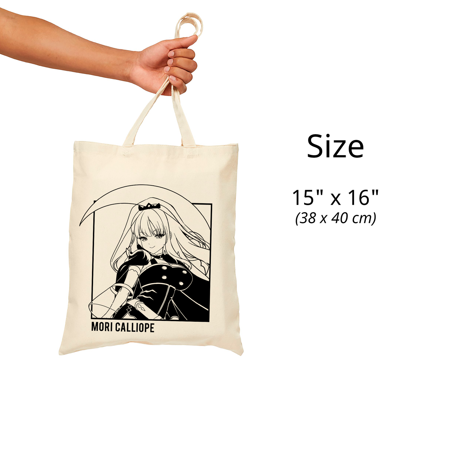 Mori Calliope Tote Bag Vtuber Tote Bag Mori Calliope Fan Merch Cotton Canvas Tote Bag Eco Mori Calliope Tote Bag Sustainable Bag Kawaii Tote Bag hololive merch