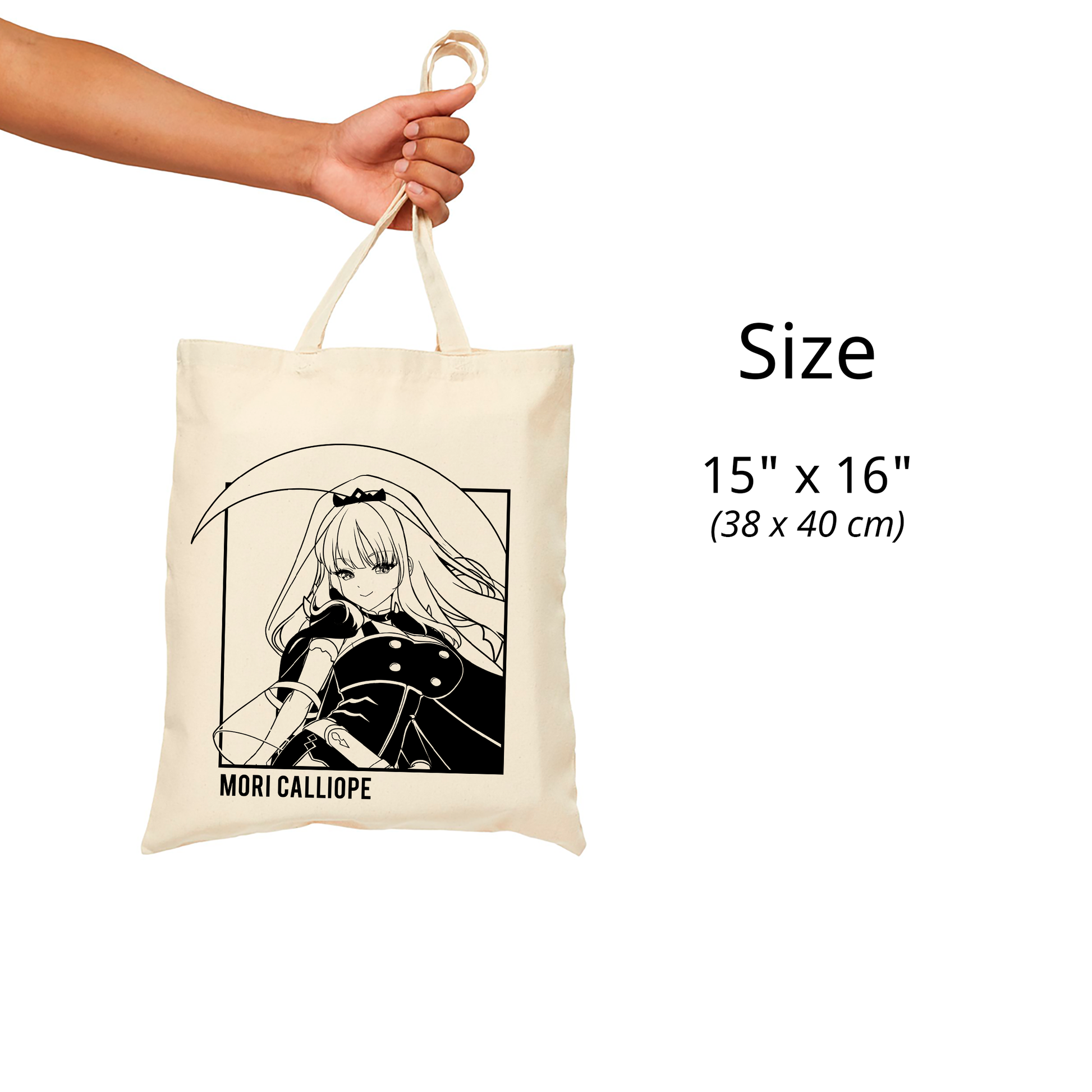 Mori Calliope Tote Bag Vtuber Tote Bag Mori Calliope Fan Merch Cotton Canvas Tote Bag Eco Mori Calliope Tote Bag Sustainable Bag Kawaii Tote Bag hololive merch