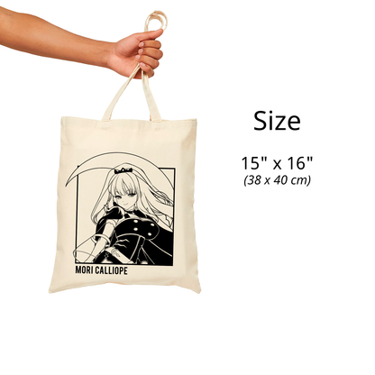 Mori Calliope Tote Bag Vtuber Tote Bag Mori Calliope Fan Merch Cotton Canvas Tote Bag Eco Mori Calliope Tote Bag Sustainable Bag Kawaii Tote Bag hololive merch