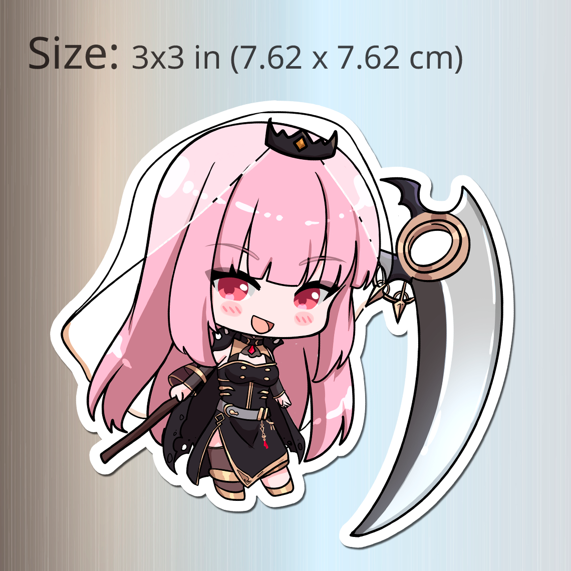 Mori Calliope Fridge Magnet, Die Cut Mori Calliope Magnets 3″ × 3″, Hololive Merch, Mori Calliope Merch, Mori Calliope Maganet, Mori Calliope Fan