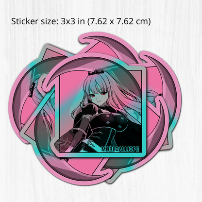 Mori Calliope Sticker, Mori Calliope Stickers, Kiss Cut Stickers 3"x3", Mori Calliope Stickers, Stationery Stickers, Hololive Merch, Mori Calliope merch
