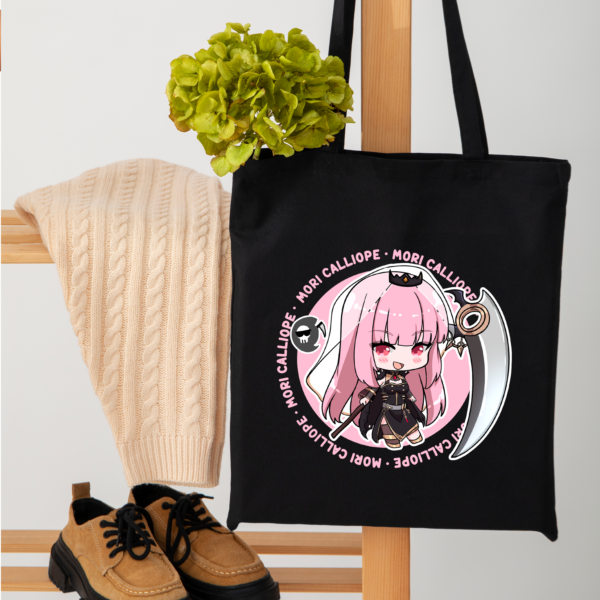 Mori Calliope Tote Bag Vtuber Tote Bag Mori Calliope Fan Merch Cotton Canvas Tote Bag Eco Mori Calliope Tote Bag Sustainable Bag Kawaii Tote Bag hololive merch