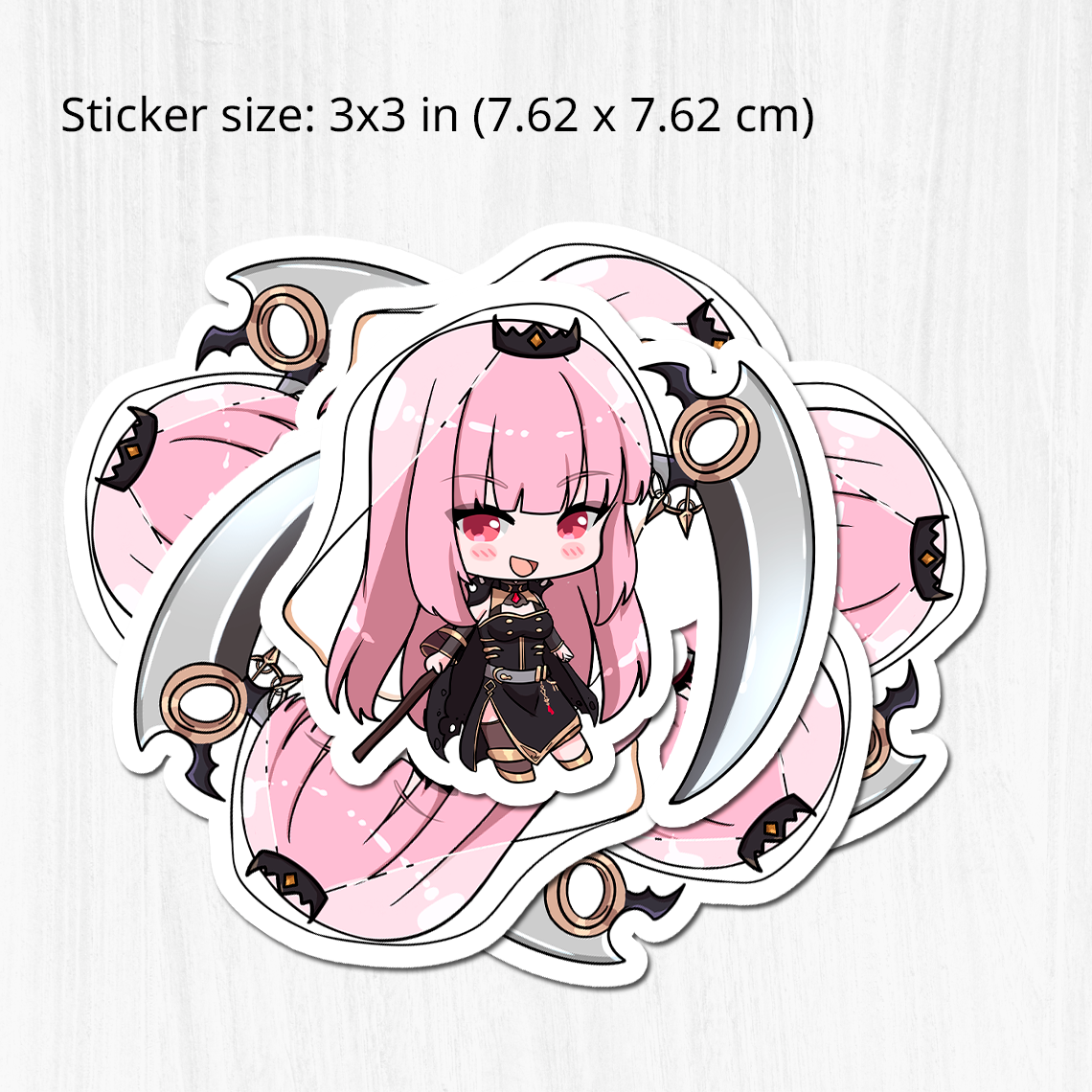 Mori Calliope Sticker, Mori Calliope Stickers, Kiss Cut Stickers 3"x3", Mori Calliope Stickers, Stationery Stickers, Hololive Merch, Mori Calliope merch