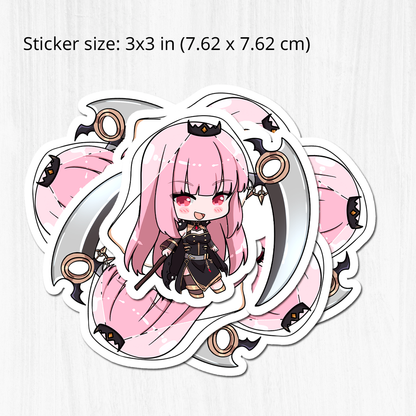 Mori Calliope Sticker, Mori Calliope Stickers, Kiss Cut Stickers 3"x3", Mori Calliope Stickers, Stationery Stickers, Hololive Merch, Mori Calliope merch