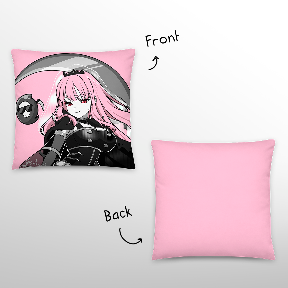 Mori Calliope Throw Pillow, Vtuber Throw Pillows, Gift for Vtuber Fan, Mori Calliope Throw Pillow, Decorative Pillow, Hololive Merch