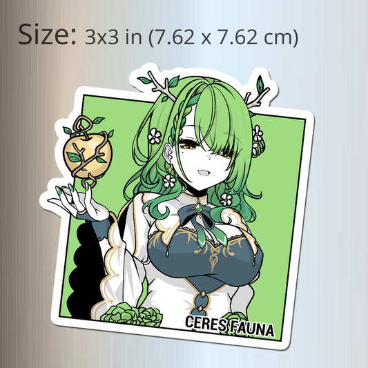 Ceres Fauna Fridge Magnet, Die Cut Ceres Fauna Magnets 3″ × 3″, Hololive Merch, Ceres Fauna Merch, Ceres Fauna Maganet, Ceres Fauna Fan