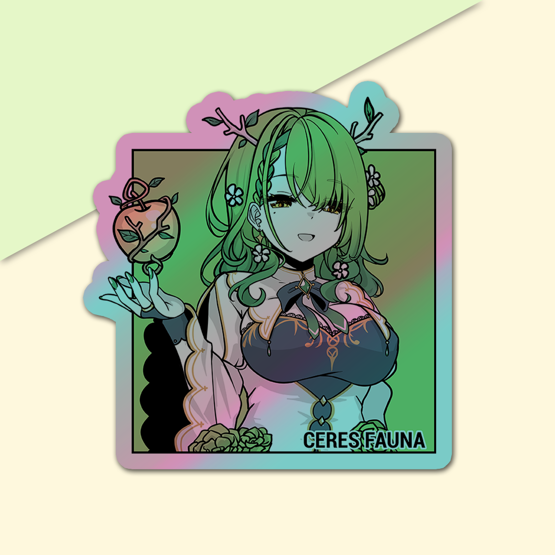 Ceres Fauna Sticker, Ceres Fauna Stickers, Kiss Cut Stickers 3"x3", Ceres Fauna Stickers, Stationery Stickers, Hololive Merch, Ceres Fauna merch