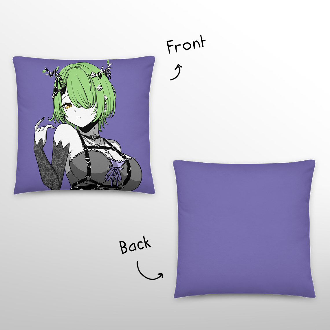 Goth Ceres Fauna Throw Pillow, Vtuber Throw Pillows, Gift for Vtuber Fan, Goth Ceres Fauna Throw Pillow, Decorative Pillow, Hololive Merch