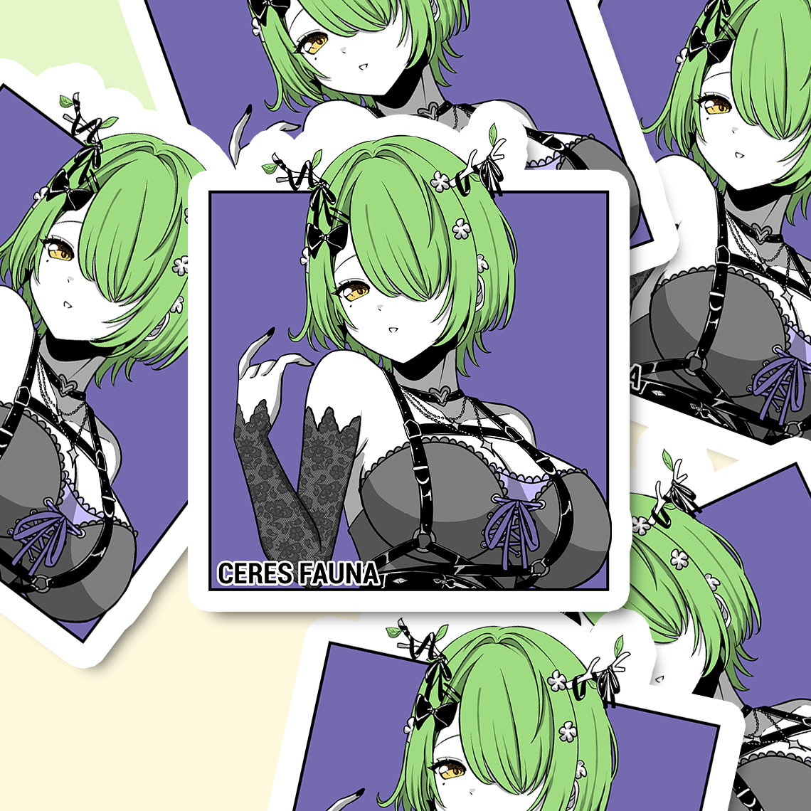 Goth Ceres Fauna Sticker, Goth Ceres Fauna Stickers, Kiss Cut Stickers 3"x3", Goth Ceres Fauna Stickers, Stationery Stickers, Hololive Merch, Goth Ceres Fauna merch