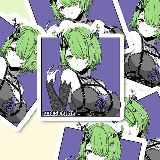 Goth Ceres Fauna Sticker, Goth Ceres Fauna Stickers, Kiss Cut Stickers 3"x3", Goth Ceres Fauna Stickers, Stationery Stickers, Hololive Merch, Goth Ceres Fauna merch