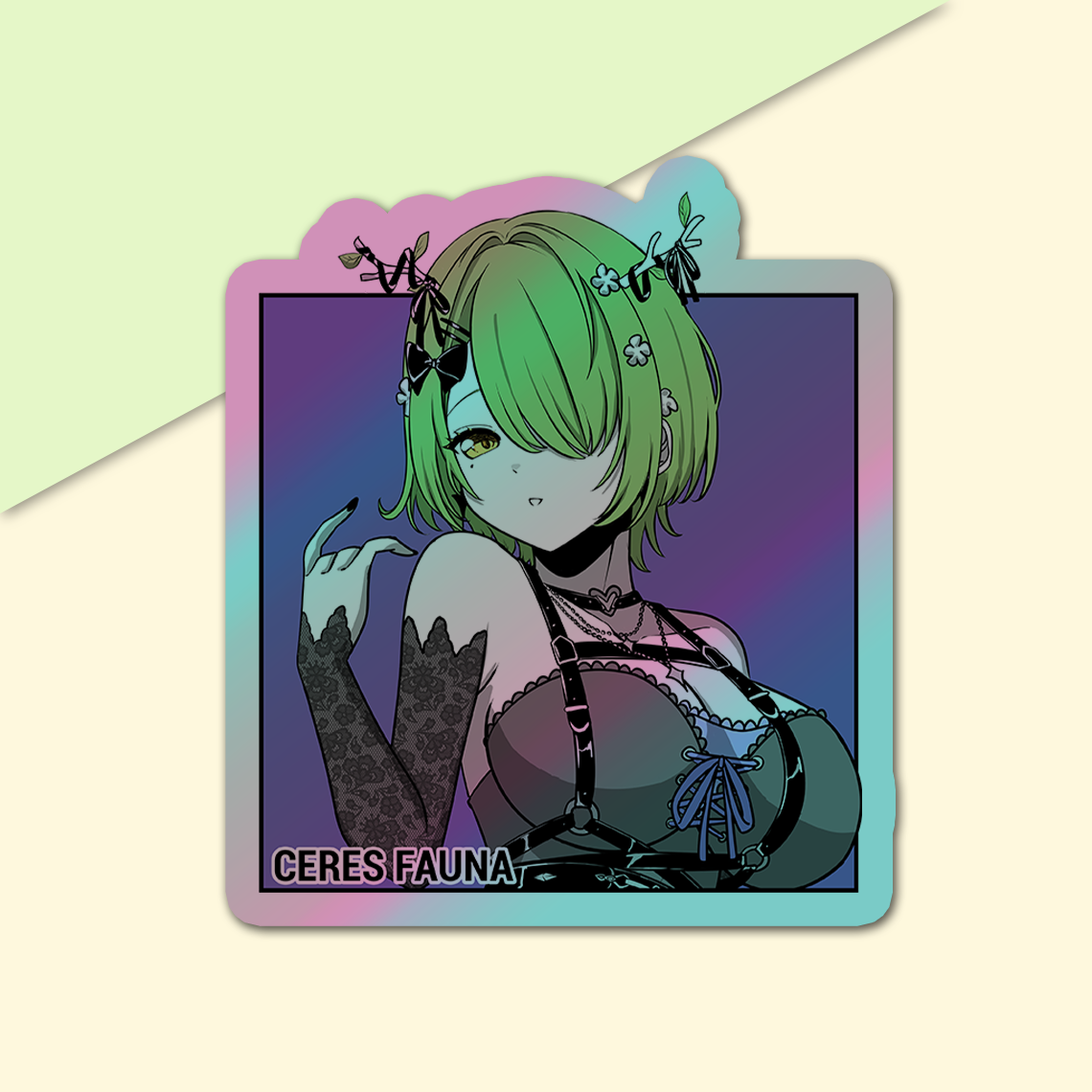 Goth Ceres Fauna Sticker, Goth Ceres Fauna Stickers, Kiss Cut Stickers 3"x3", Goth Ceres Fauna Stickers, Stationery Stickers, Hololive Merch, Goth Ceres Fauna merch
