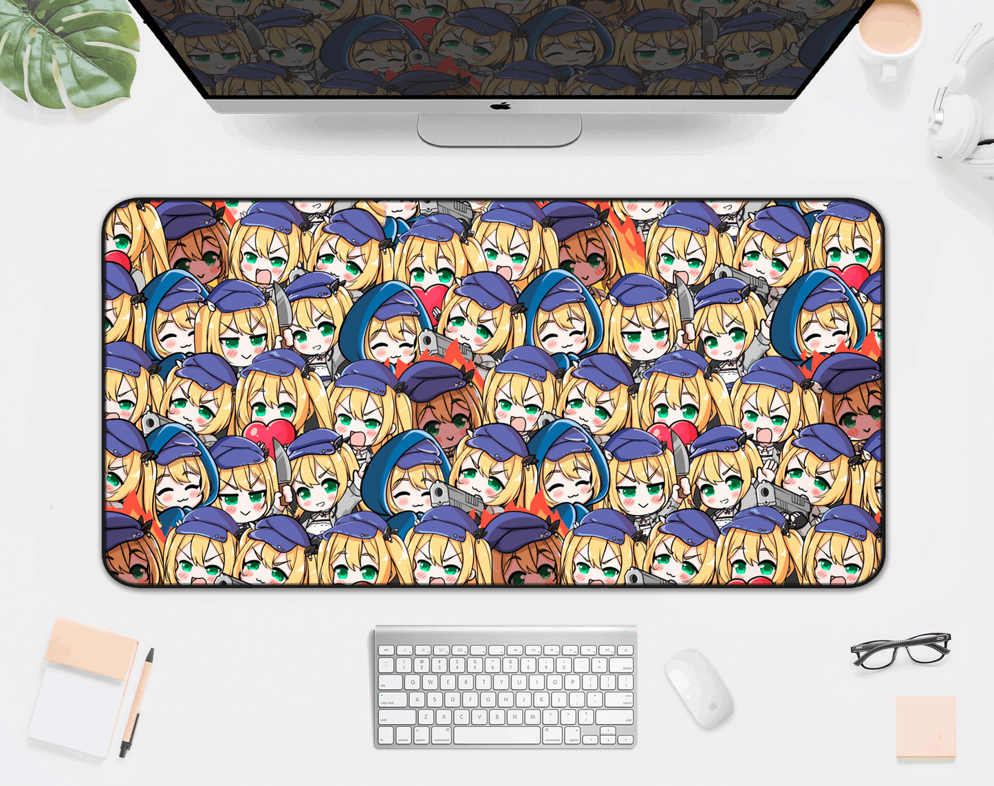 Dokibird Deskmat, Vtubers Illustration Mousepad XL XXL, Gaming Desk Mat Gift for Gamers, Waifu Deskmat, Dokibird Merch, Dokibird Mousepad