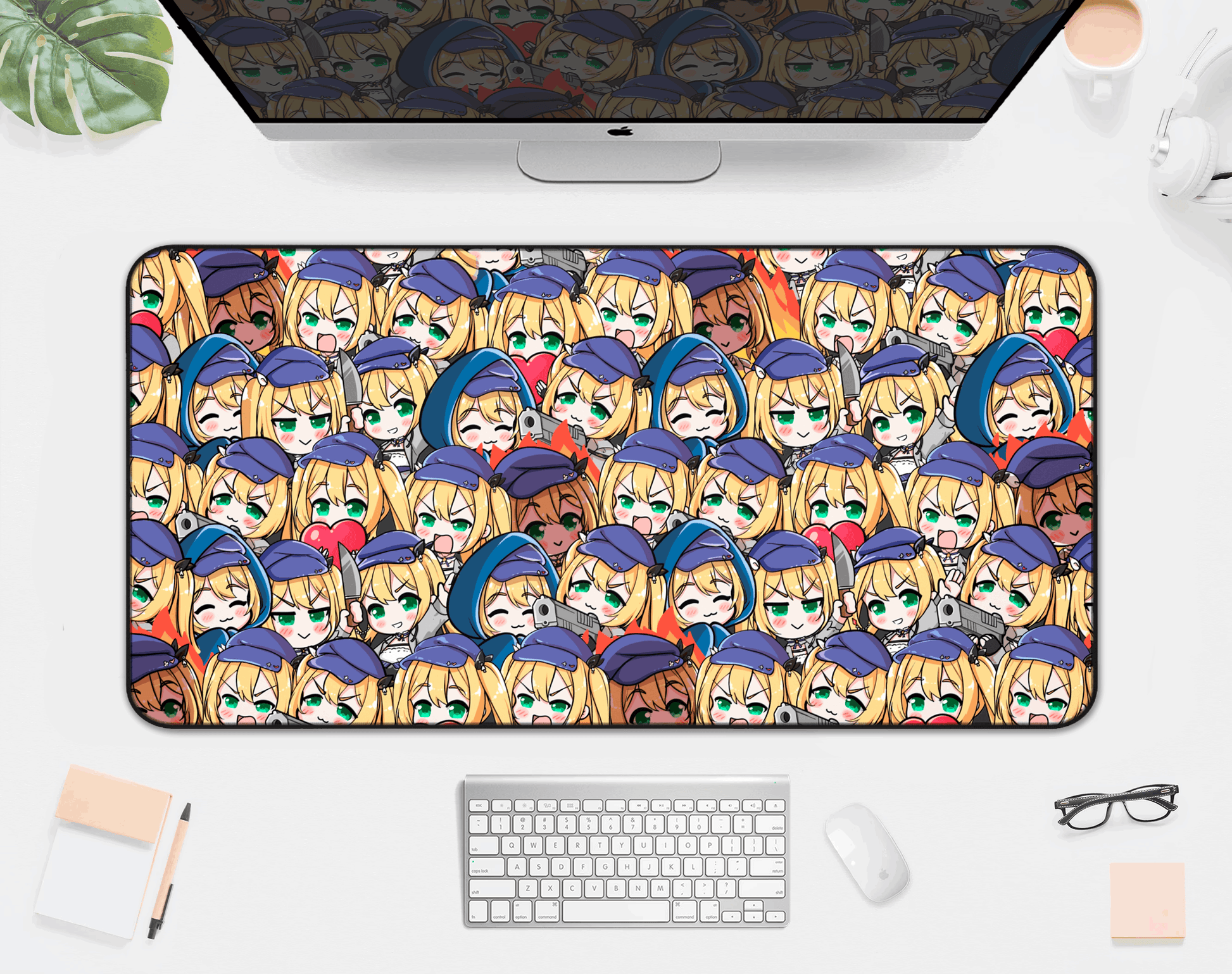 Dokibird Deskmat, Vtubers Illustration Mousepad XL XXL, Gaming Desk Mat Gift for Gamers, Waifu Deskmat, Dokibird Merch, Dokibird Mousepad