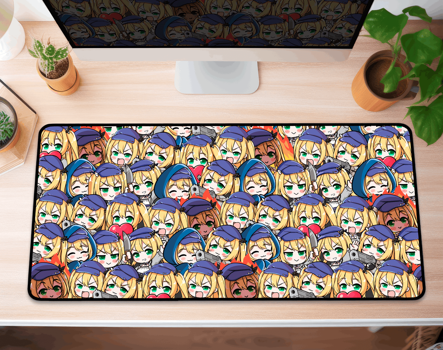 Dokibird Deskmat, Vtubers Illustration Mousepad XL XXL, Gaming Desk Mat Gift for Gamers, Waifu Deskmat, Dokibird Merch, Dokibird Mousepad