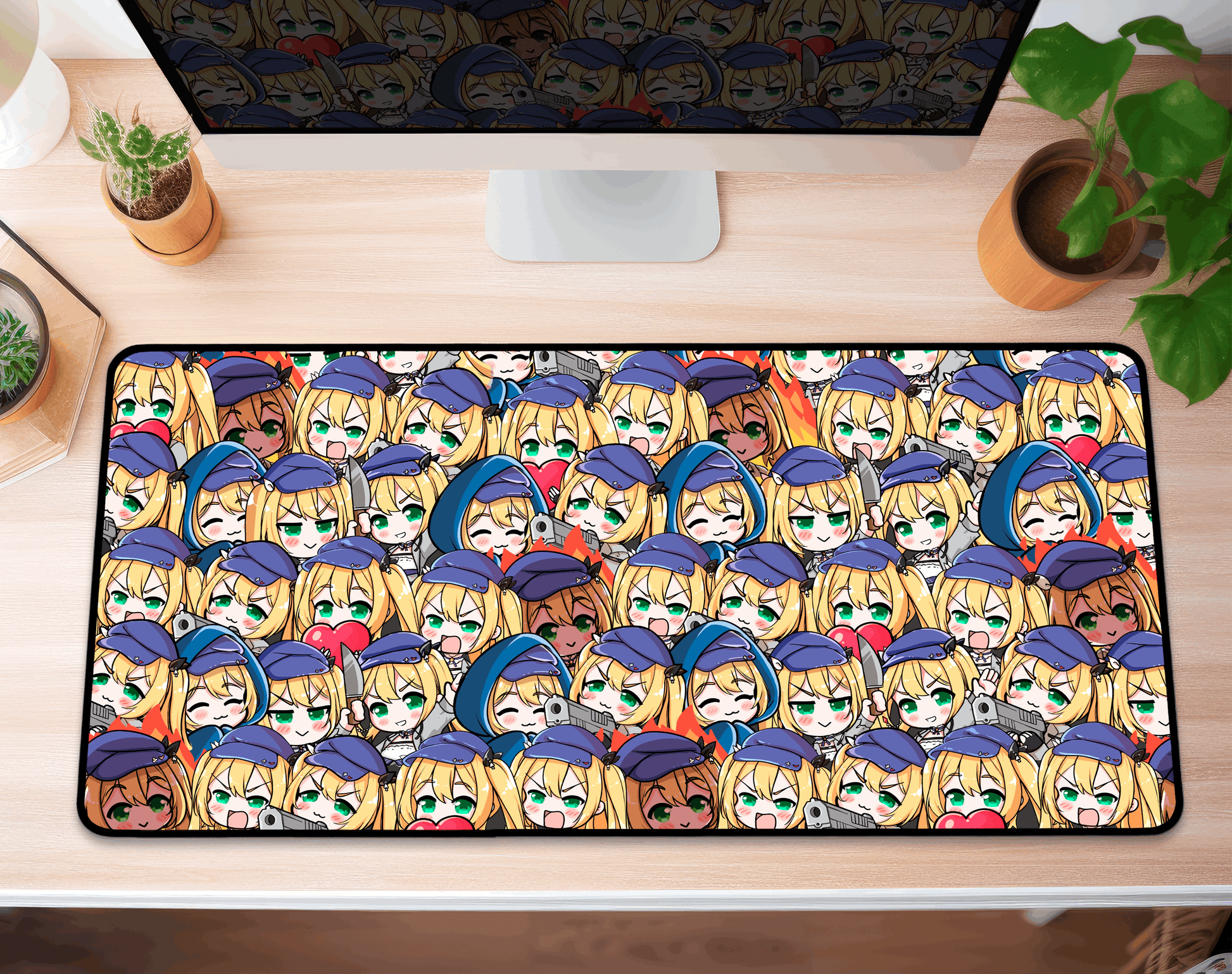 Dokibird Deskmat, Vtubers Illustration Mousepad XL XXL, Gaming Desk Mat Gift for Gamers, Waifu Deskmat, Dokibird Merch, Dokibird Mousepad