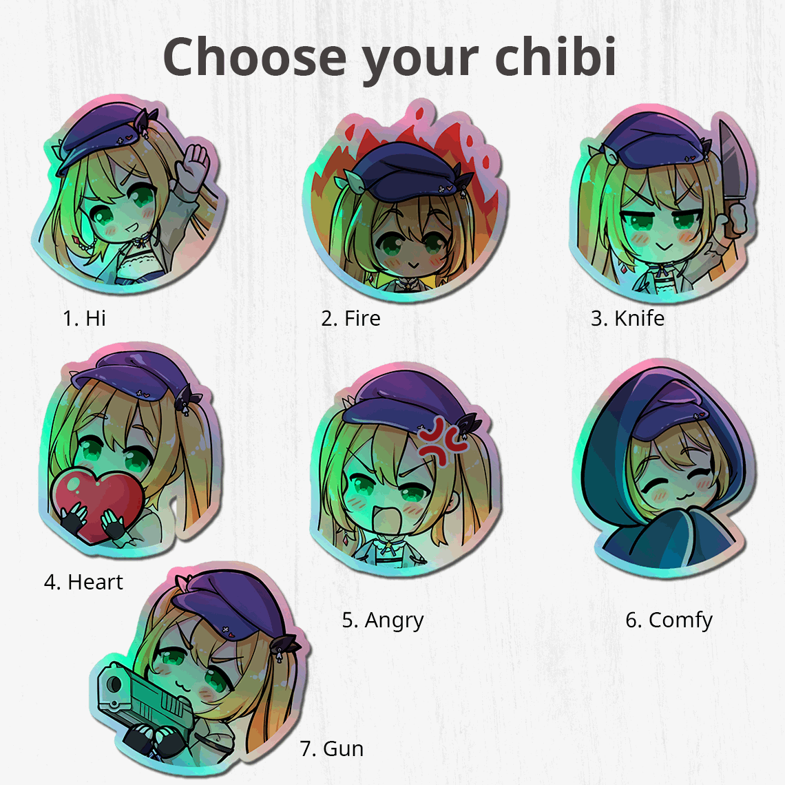 Dokibird Holographic stickers - Vtuber Stickers, Kiss Cut Stickers 3"x3", Dokibird Stickers, Stationery Stickers, Dokishrine, Vtuber merch