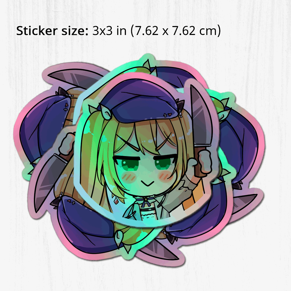 Dokibird Holographic stickers - Vtuber Stickers, Kiss Cut Stickers 3"x3", Dokibird Stickers, Stationery Stickers, Dokishrine, Vtuber merch