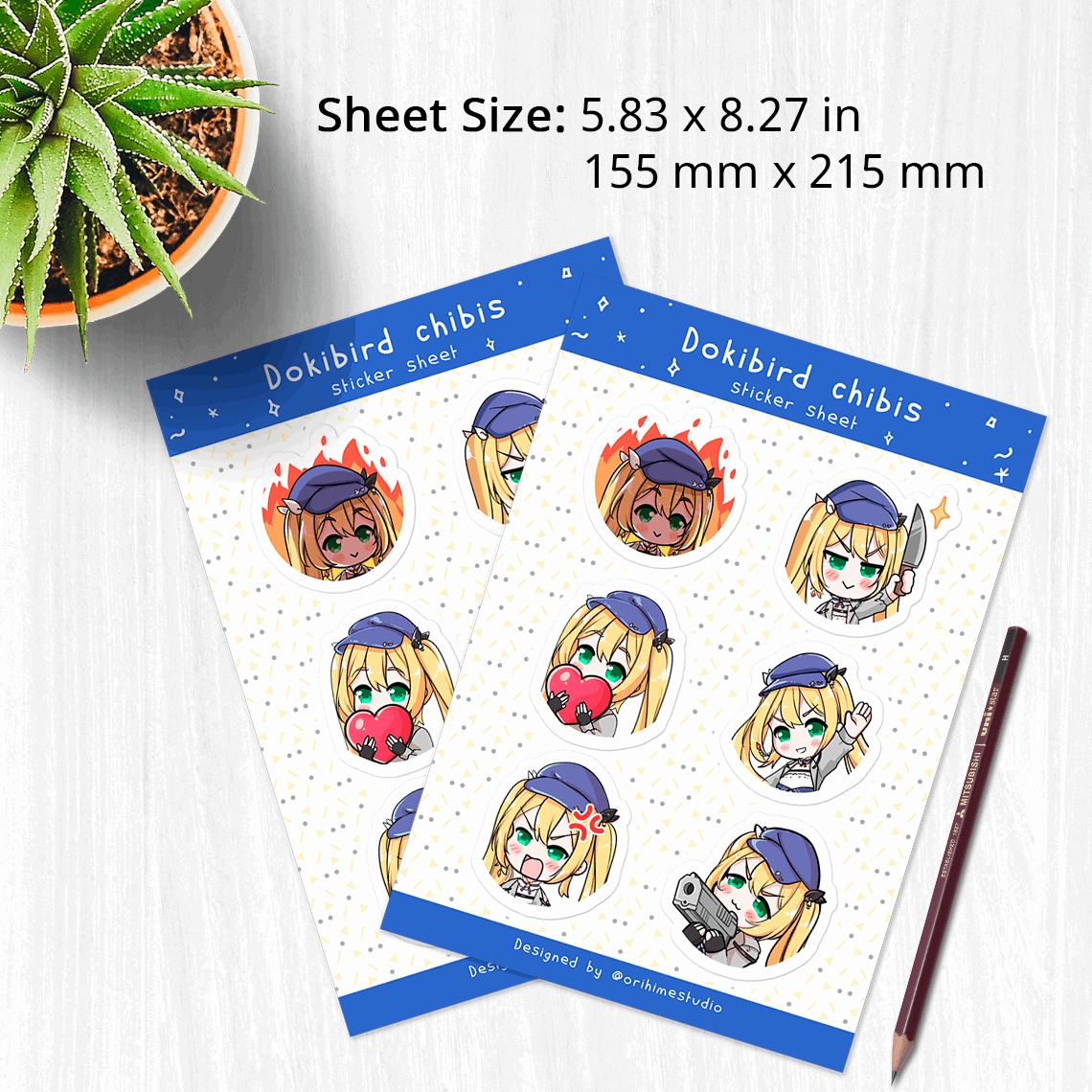 Dokibird Sticker Sheet, Stationery Stickers, Sticker Sheet Planner, Journal Stickers, Dokibird Stickers, Dokibird Merch, Vtuber Merch