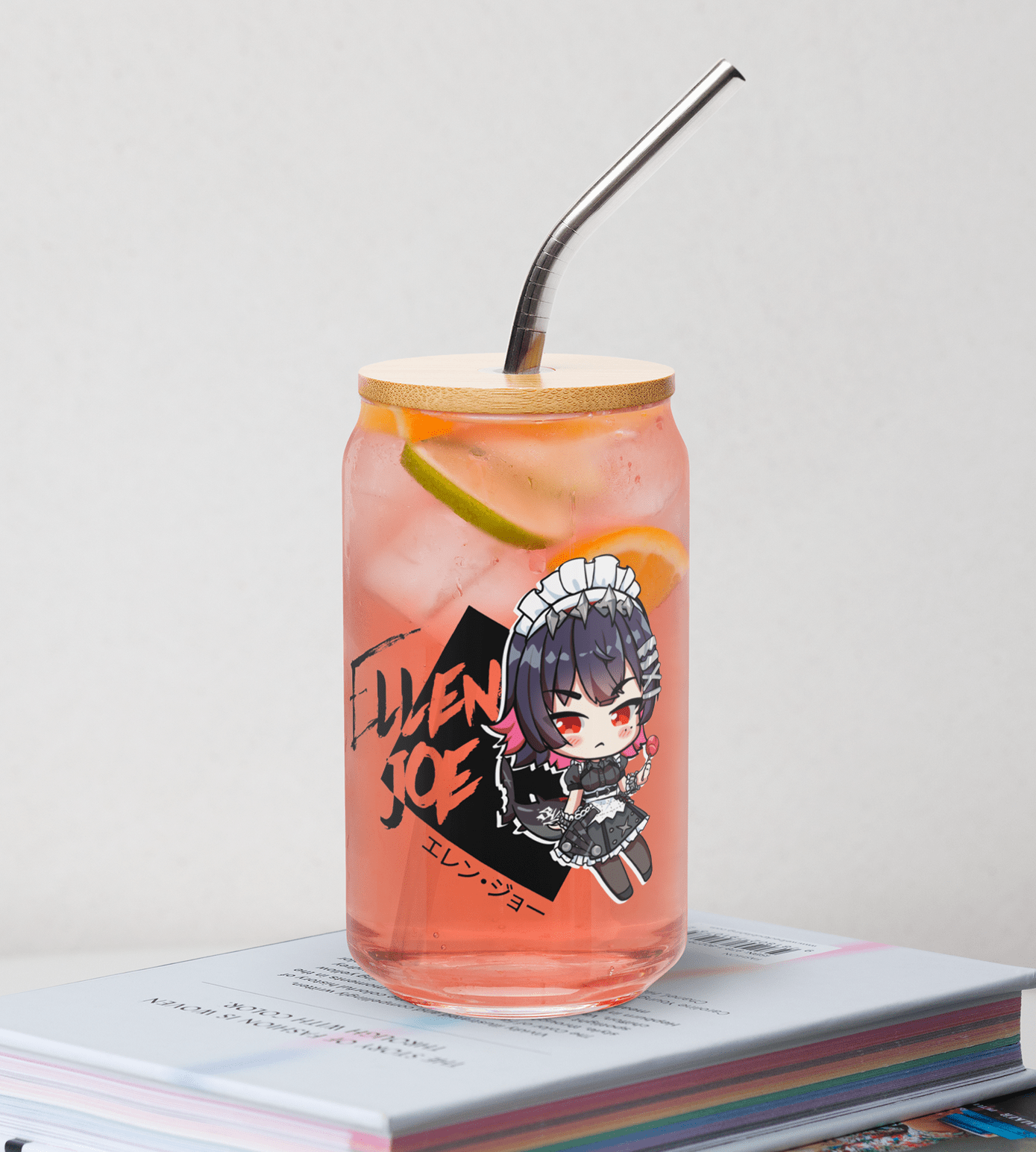 Ellen Joe Zenless Zone Zero Glass Tumbler With Straw And Lid Waifu Cup Beer Can Iced Coffee Glass Ellen Joe Zenless Zone Zero Cup Ellen Joe Glass Waifu Cup