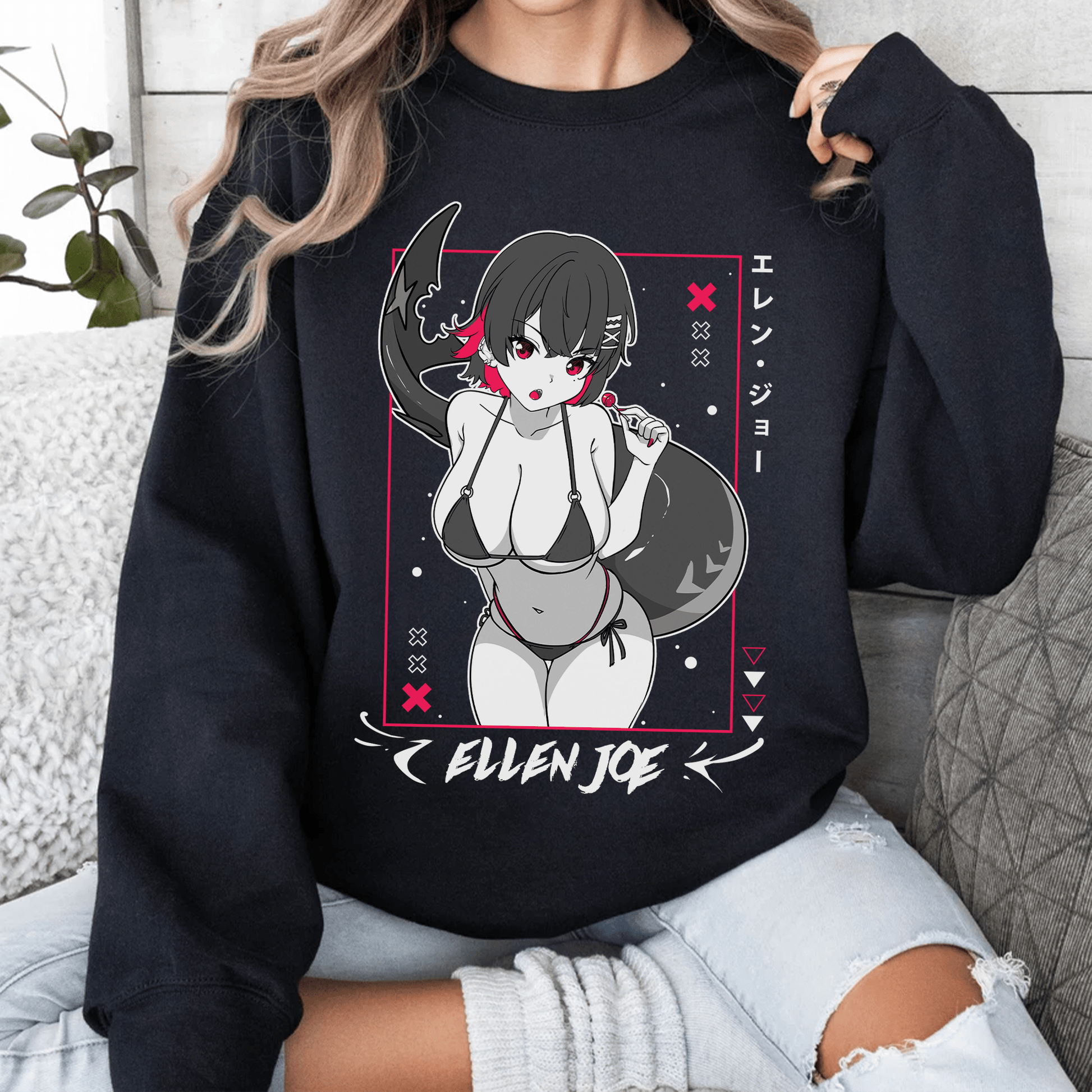 Ellen Joe Zenless Zone Zero Sweatshirt ZZZ Crewneck Ellen Joe Zenless Zone Zero Shirt Gift for Gamers Waifu Shirt Cool Ellen Joe Zenless Zone Zero Sweatshirt ZZZ Merch