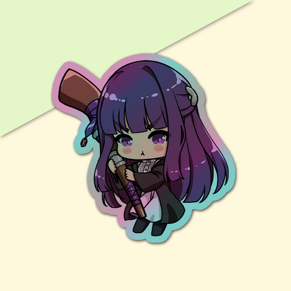Fern holographic Sticker, Anime Stickers, Kiss Cut Stickers 3"x3", Sōsō no Frieren Stickers, Frieren: Beyond Journey's End Stickers, Stationery Stickers, Frieren Merch, Anime stickers