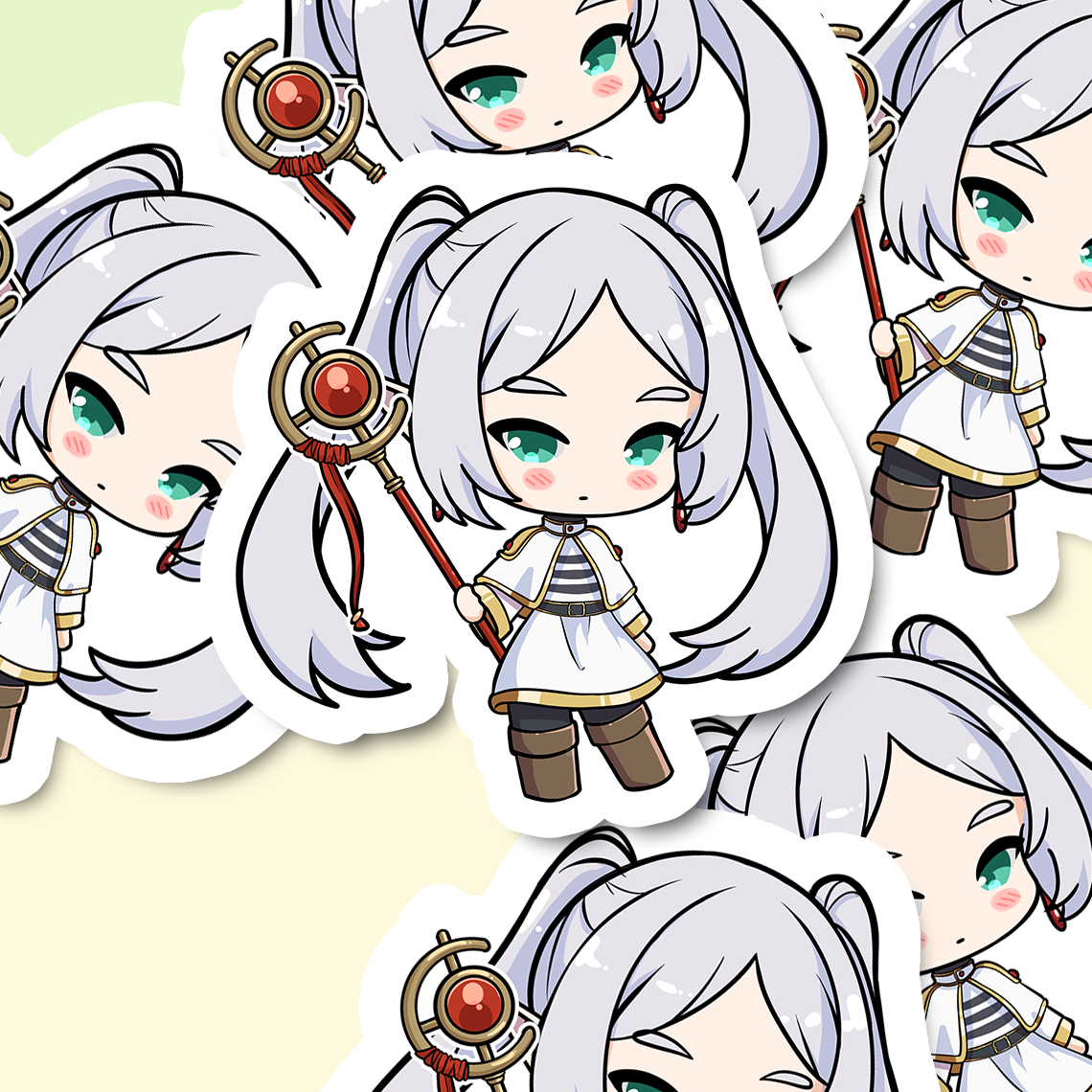 Frieren Sticker, Sōsō no Frieren Stickers, Kiss Cut Stickers 3"x3", Frieren: Beyond Journey's End Stickers, Stationery Stickers, Frieren Merch, Anime stickers