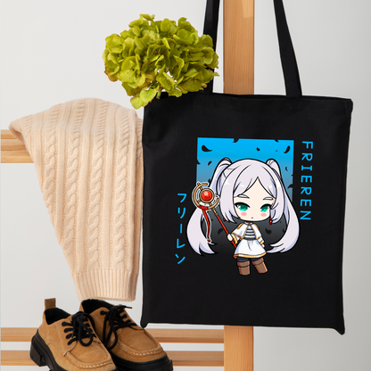 Frieren Tote Bag Anime Tote Bag Frieren: Beyond Journey's End Fan Merch Cotton Canvas Tote Bag Eco Tote Bag Sustainable Bag Kawaii Tote Bag Sōsō no Frieren merch