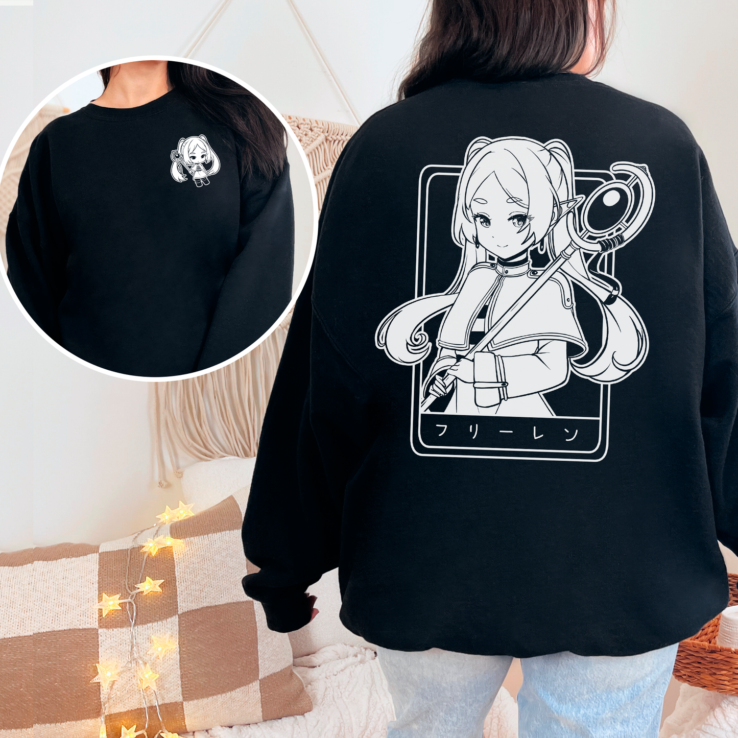 Frieren Sweatshirt Anime Shirt Sōsō no Frieren Tee Gift for Fan Anime Waifu Sweatshirt Cool Frieren: Beyond Journey's End Tee Waifu Sweatshirt Frieren Merch