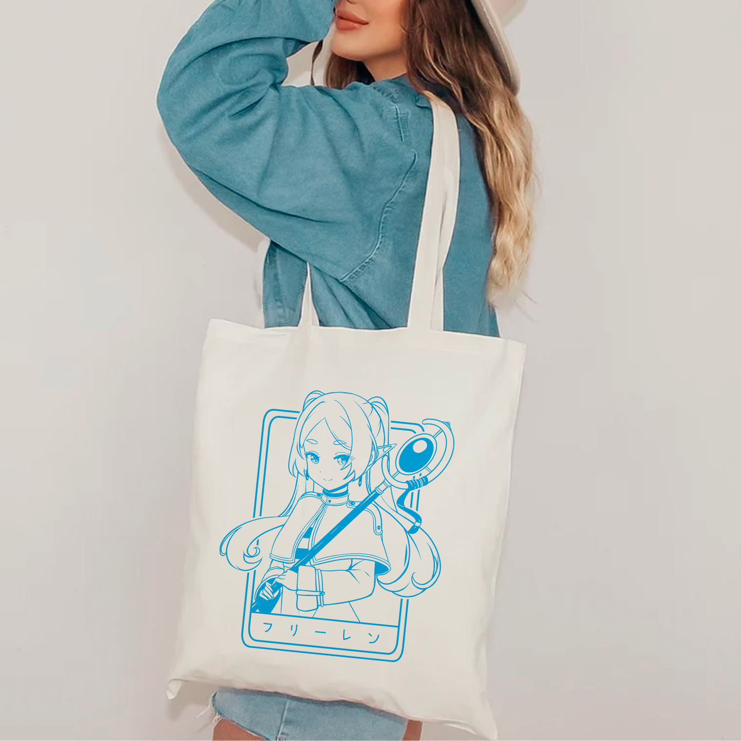Frieren Tote Bag Anime Tote Bag Frieren: Beyond Journey's End Fan Merch Cotton Canvas Tote Bag Eco Tote Bag Sustainable Bag Kawaii Tote Bag Sōsō no Frieren merch