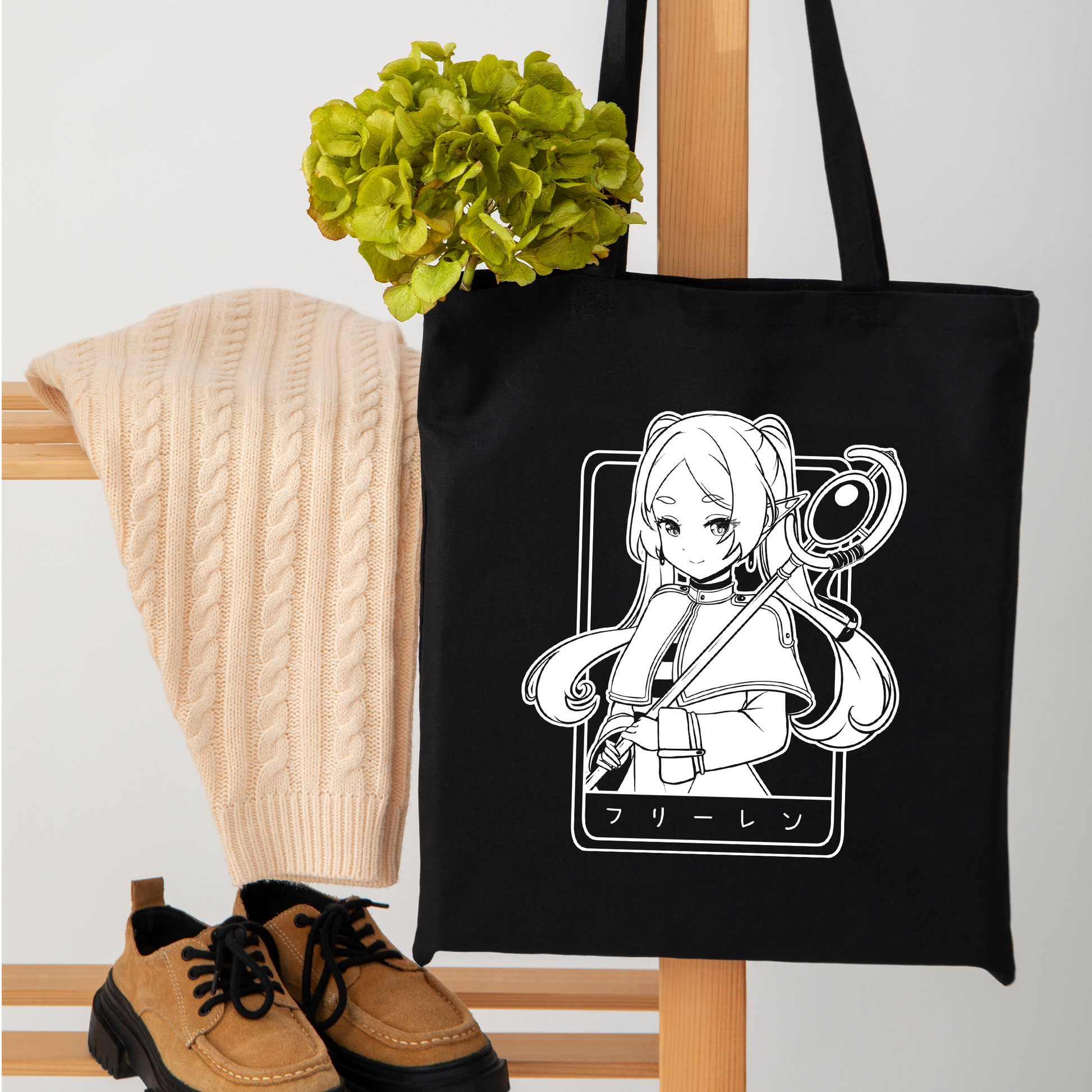 Frieren Tote Bag Anime Tote Bag Frieren: Beyond Journey's End Fan Merch Cotton Canvas Tote Bag Eco Tote Bag Sustainable Bag Kawaii Tote Bag Sōsō no Frieren merch